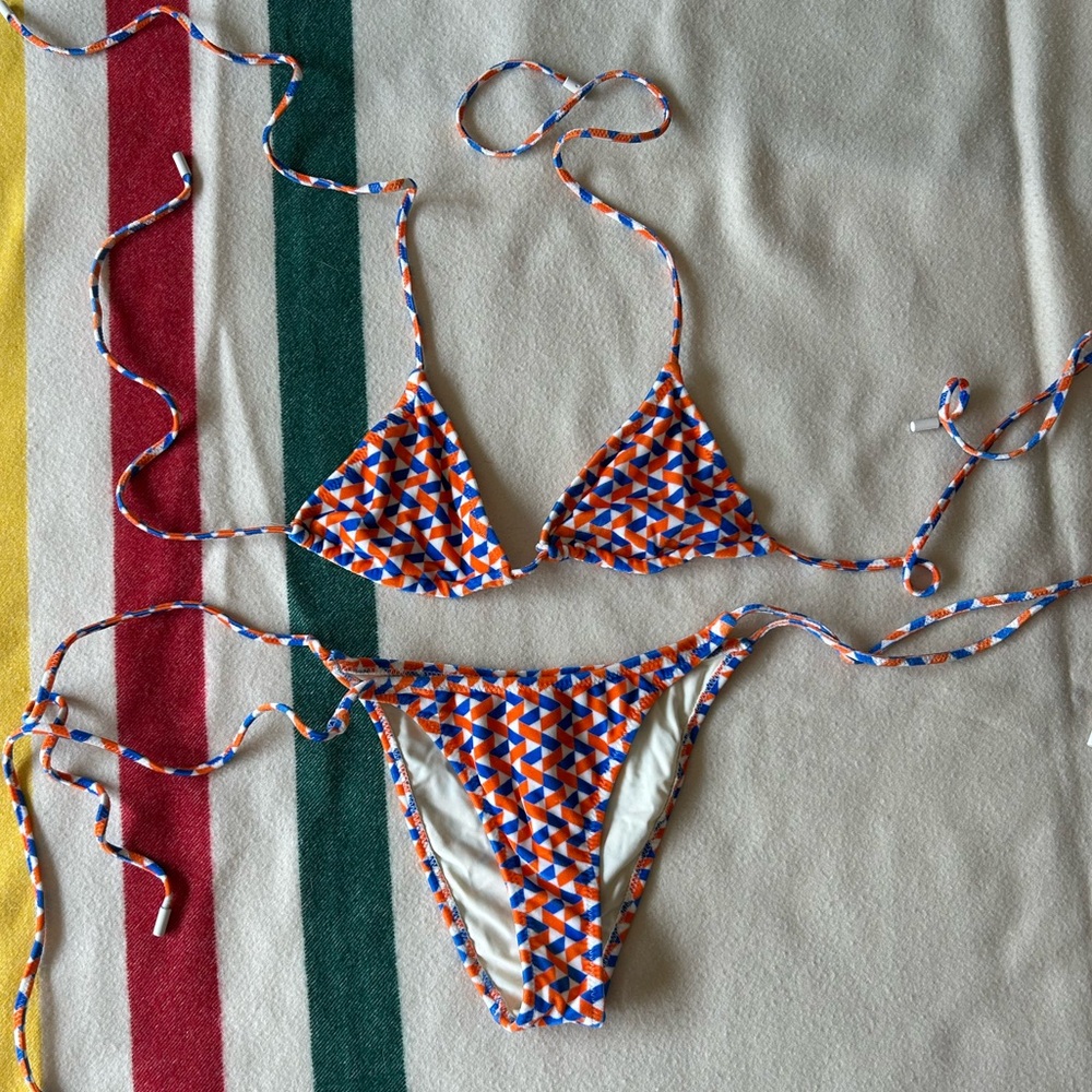 Triangl Swim Geometric Print Terry Bikini